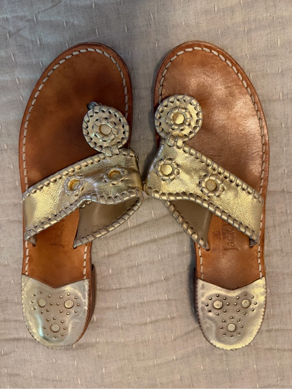 Jack Rogers Metallic Gold Sandal